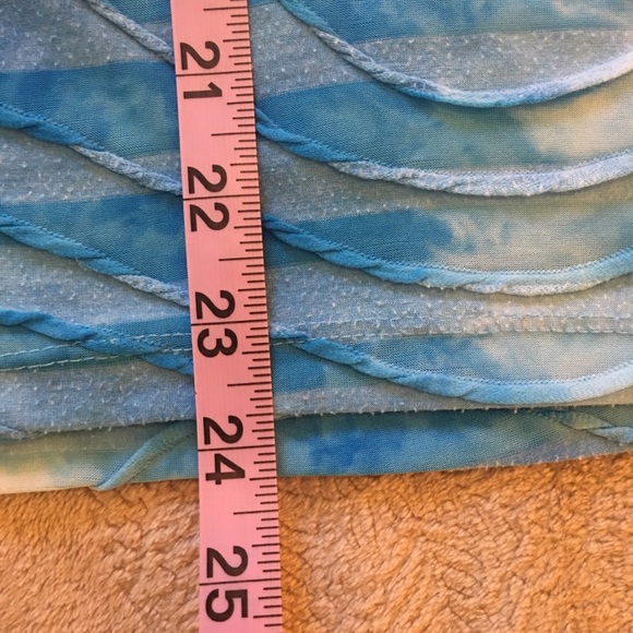 JM Collection blue ruffled t-shirt Size L - Picture 8 of 9